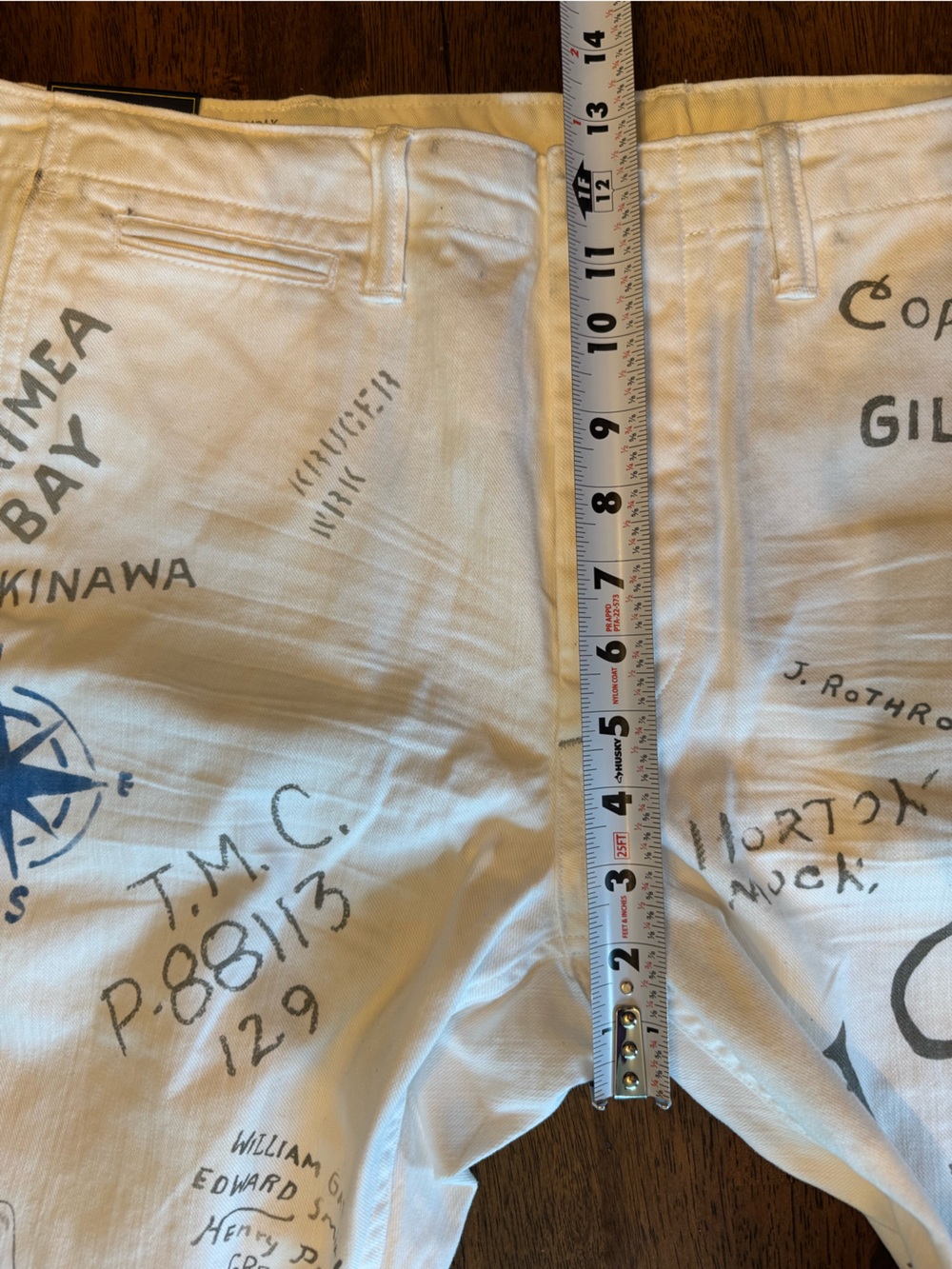 Polo Ralph Lauren White Island Graphic G.I. Chino Tapered Cutoff Pants 36 - Picture 11 of 16